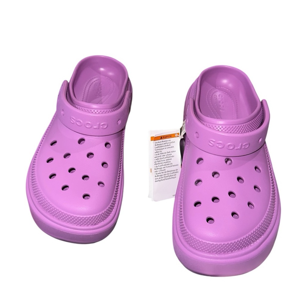 NWT Crocs Stomp 209347-6WQ Sandals Purple Slip On Platform Shoes GBO2626 M9 W 11 - Picture 9 of 11